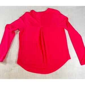 Avia Long Sleeve Shirt Woman's S / Ch 4-6 Running w/ Thumbholes HOT PINK